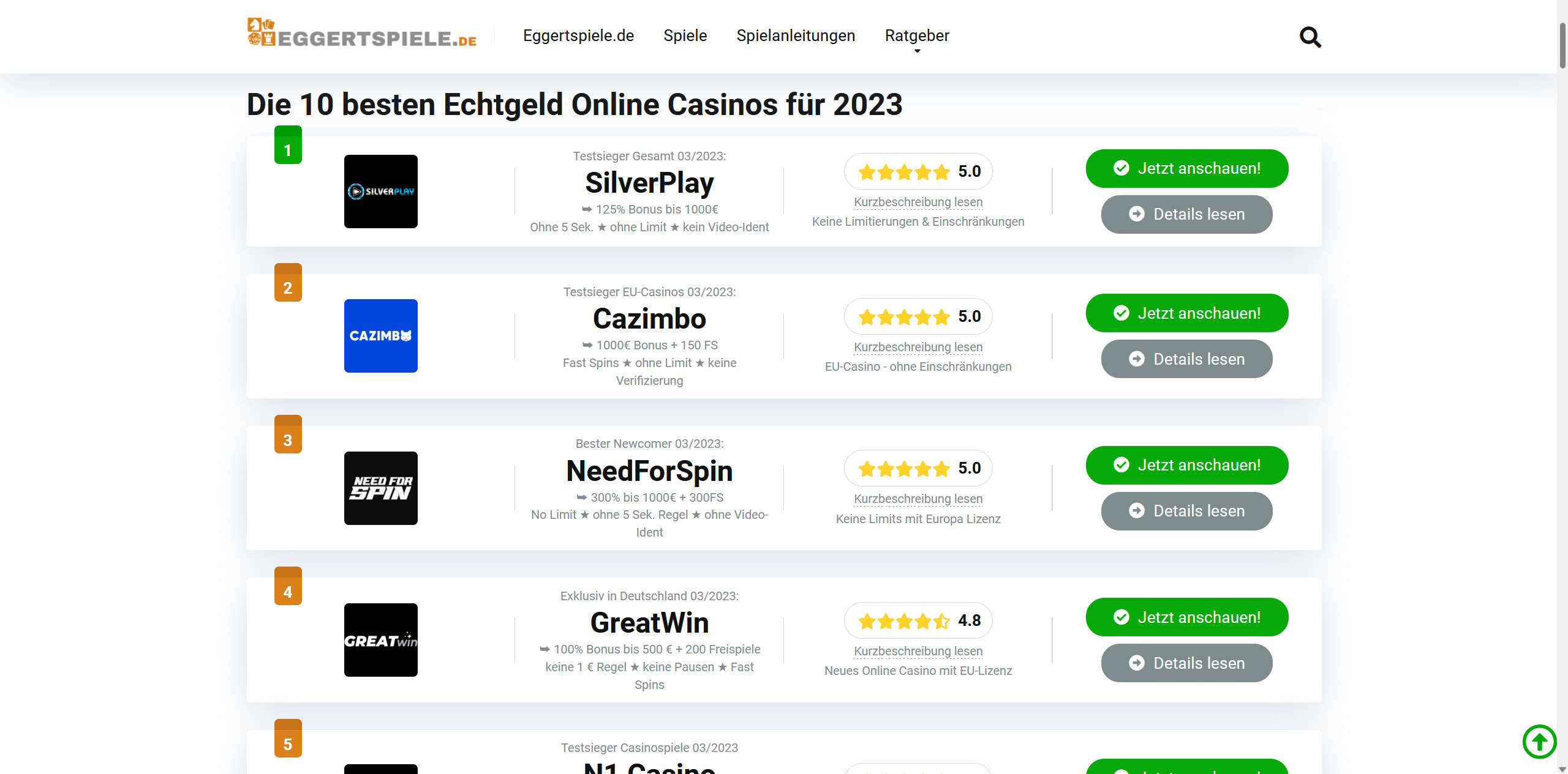 Echtgeld Online Casinos